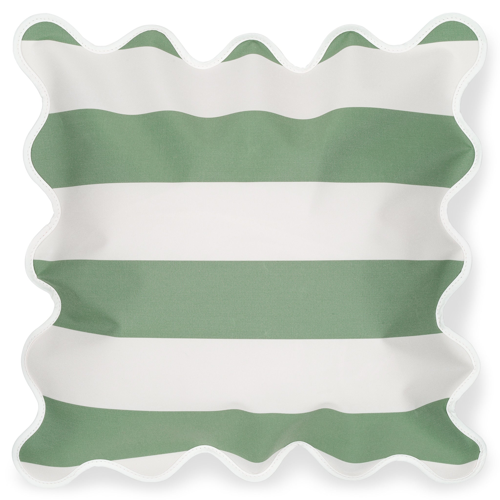 Green and white striped outdoor outlet cushions