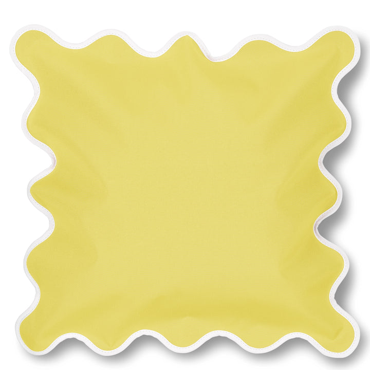 Square Scallop Cushion - Lemon Solid